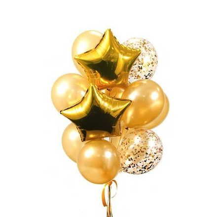 Фонтан из шаров "Золотой" с конфетти