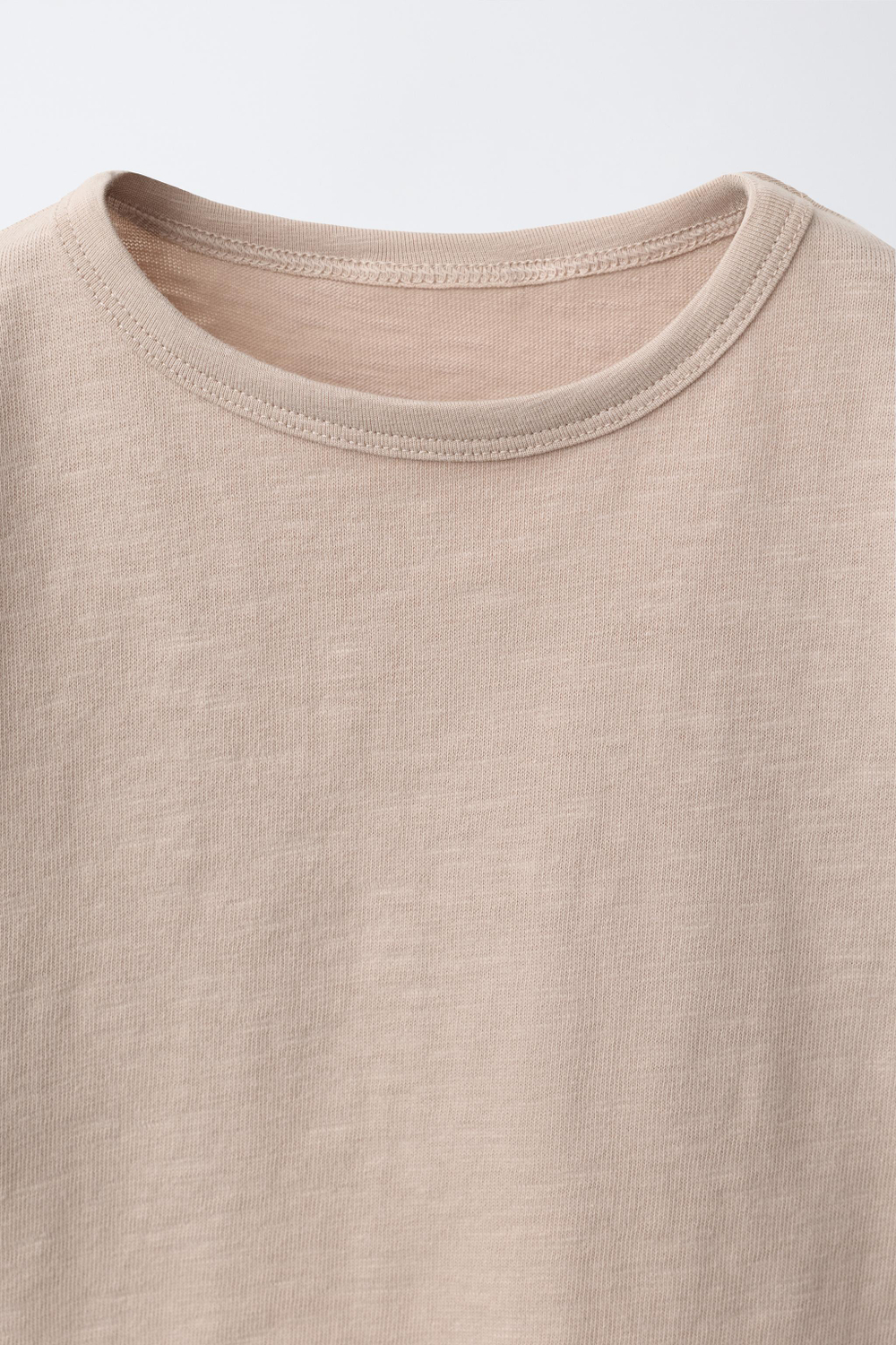ZARA ОДНОТОННАЯ ФУТБОЛКА, РЫЖЕВАТО-КОРИЧНЕВЫЙ