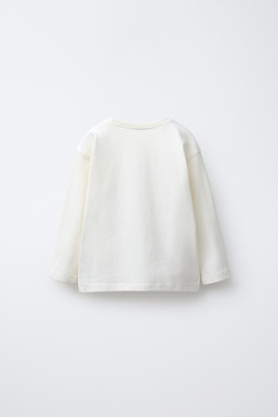 ZARA ФУТБОЛКА С АКВАРЕЛЬНЫМ ПРИНТОМ БАНТИК, КРАСНЫЙ