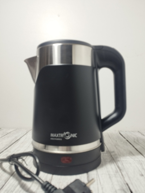 Чайник 2,0л нерж двойные стенки Maxtronic черный 1800Вт 507MAX