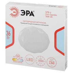 Светильник потолочный светодиодный ЭРА без ДУ SPB-6 Slim Sparkle 36W -4K | Светильники SPB-6 без ДУ