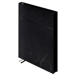 Ежедневник датированный 2026 ESCALADA, #ДУМАЙ КАК МИЛЛИАРДЕР, А5+, 176 л., арт. 70211/ 10 КАССАНДРА ЧЁРНЫЙ (кожзам: 175х245 мм, мягкий переплёт, запаянный край, материал обложки: искусственная кожа "Кассандра"; декор: блинтовое тиснение; способ крепл