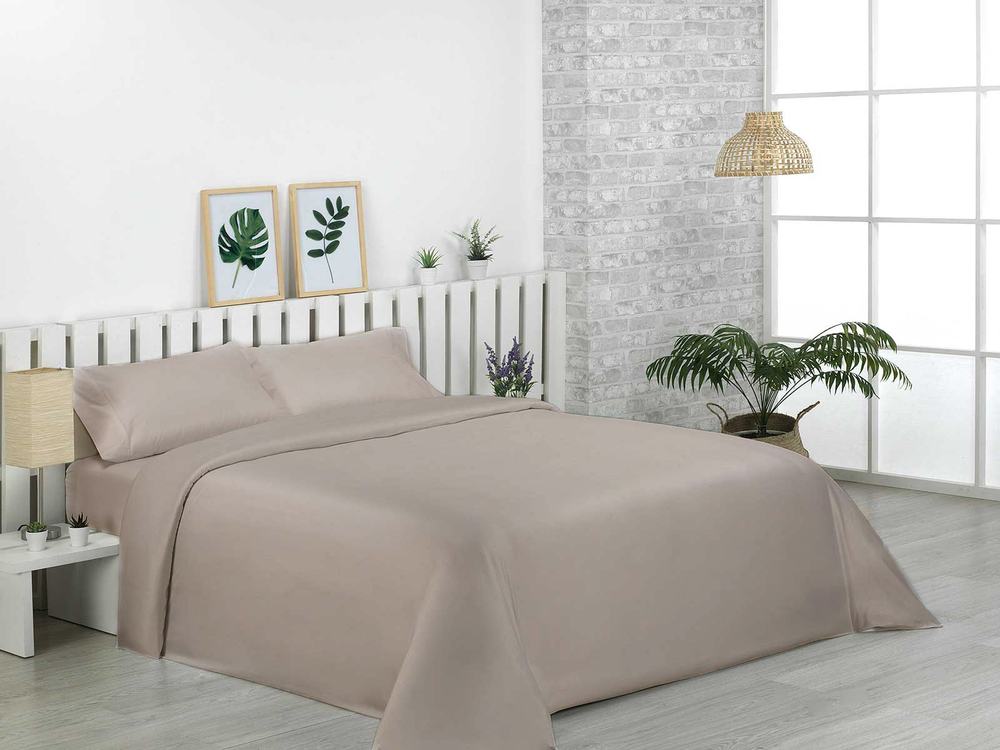 Постельное белье 2 спальное евро Kamasana Saten Biege бежевое