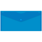 Папка-конверт на кнопке Бюрократ TRAVEL, С6, 180 мкм, прозрачная, синяя