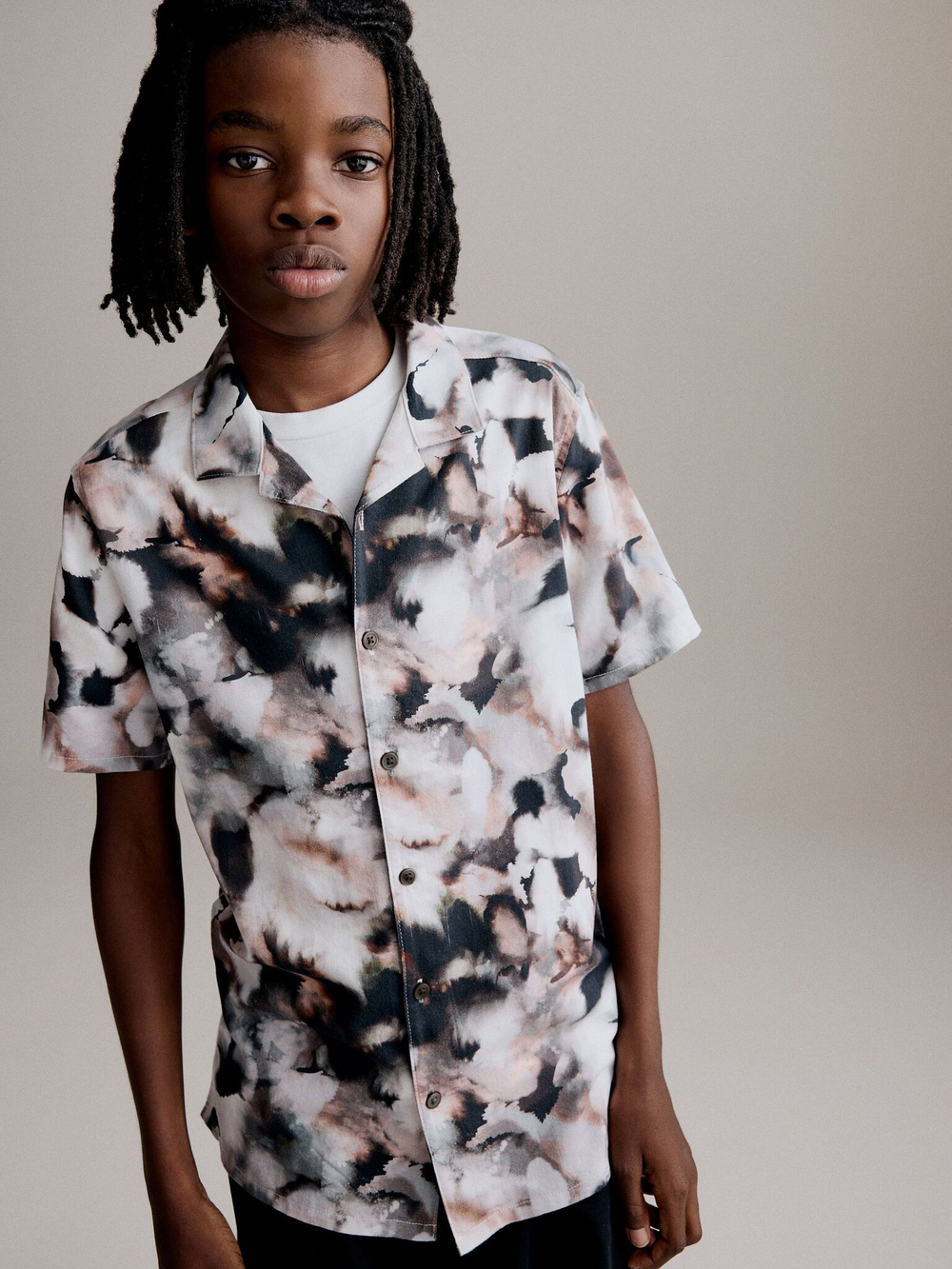 Рубашка с коротким рукавом для мальчика Next 904-856, Белый, Коричневый