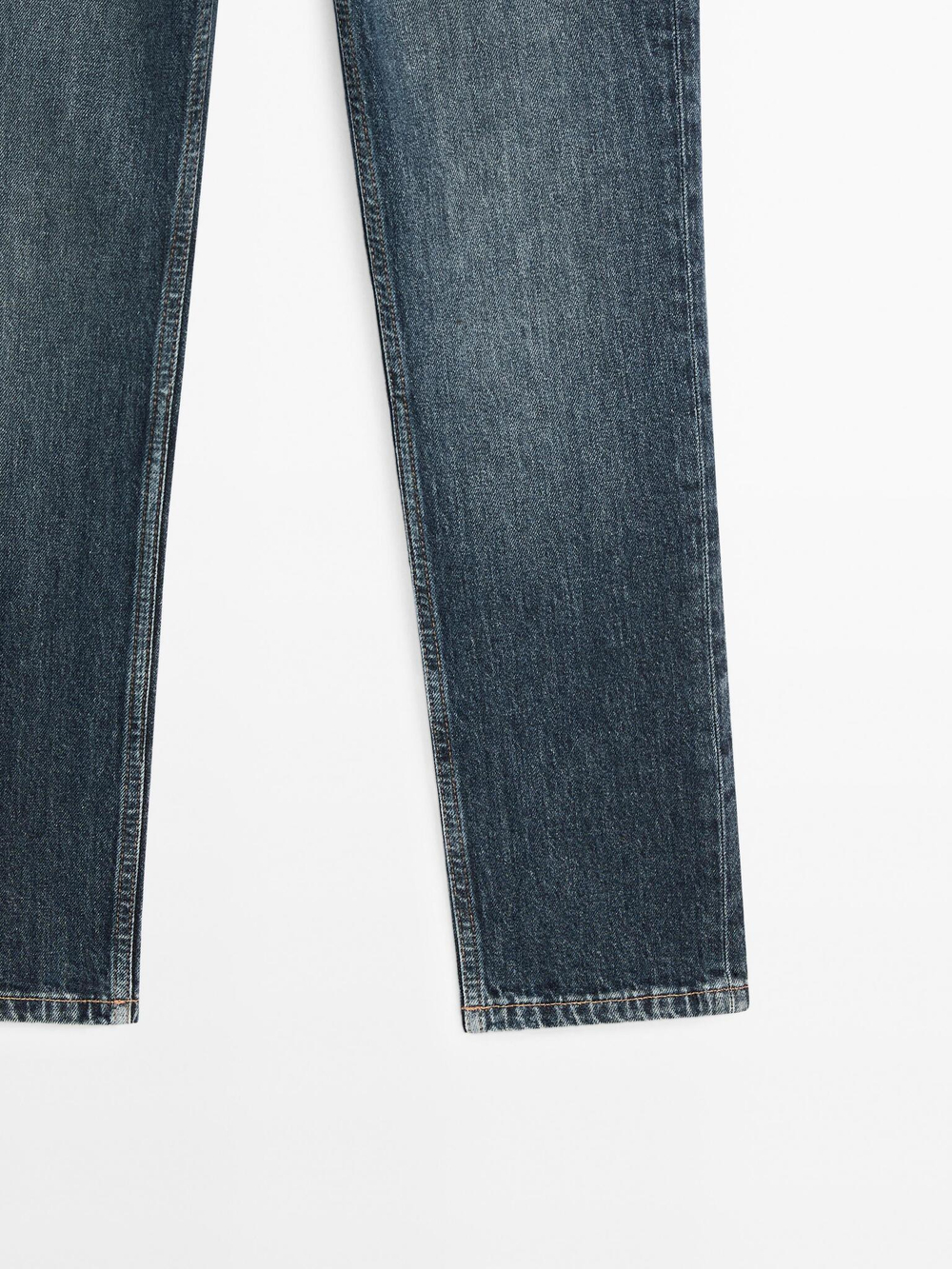 Massimo Dutti Укороченные джинсы облегающего кроя со средней посадкой, средне-синий