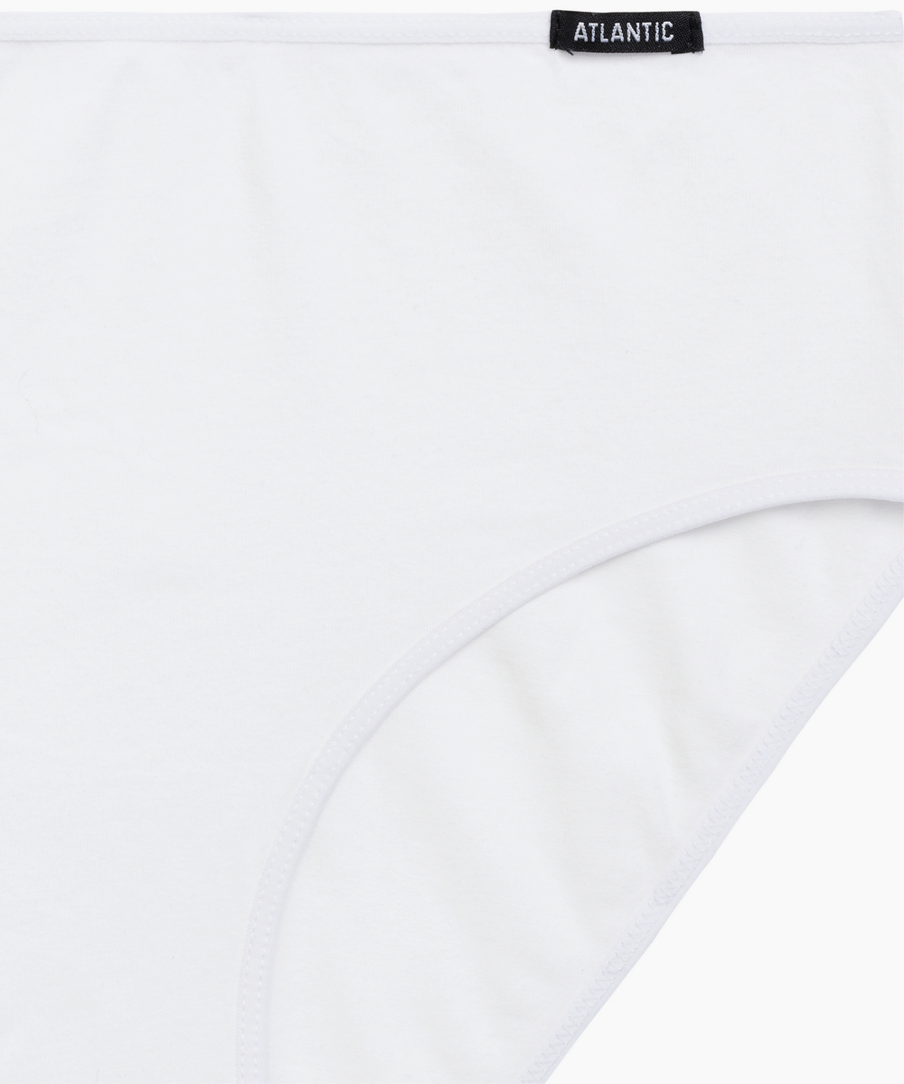 Женские трусы слипы классика Atlantic, набор 3 шт., хлопок, белые, Basic 3BLP-579