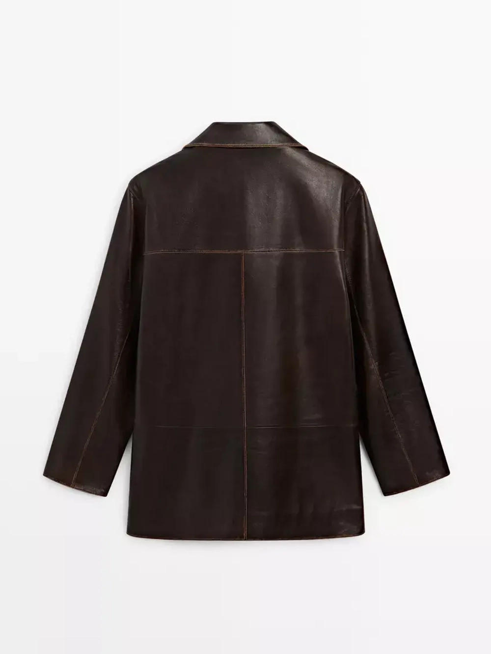 Massimo Dutti Куртка из кожи наппа, коричневый