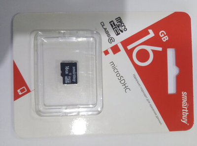 Карта памяти MicroSD  16GB  Smart Buy Сlass 10  без адаптера