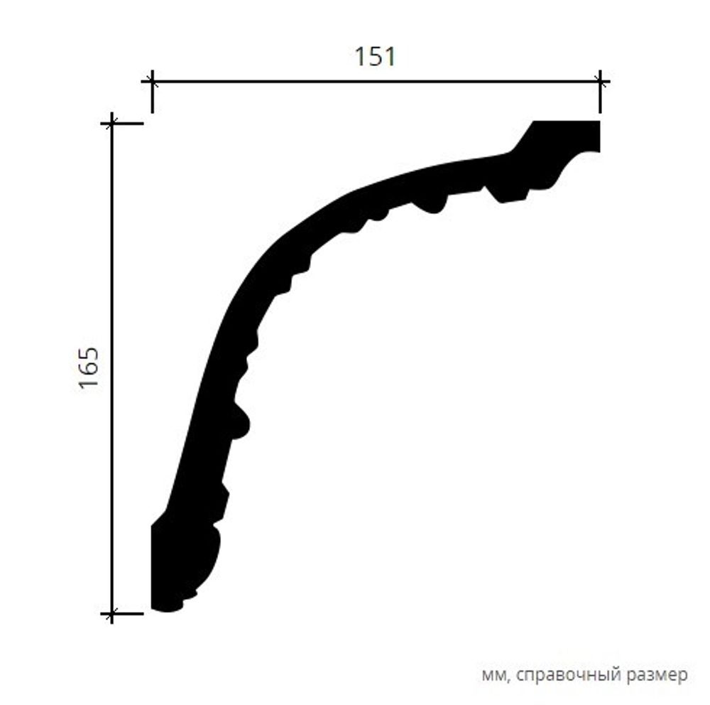 Карниз пенополиуретан, 2000x151x165 мм