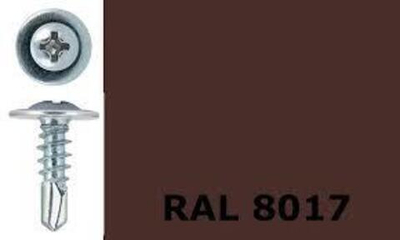 Саморезы ММ с буром 4,2х13 RAL 8017 коричневые (18 шт.)
