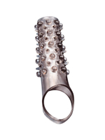 Дымчатая насадка на пенис с шипами и выпуклостями - 12 см. (Цвет: дымчатый)