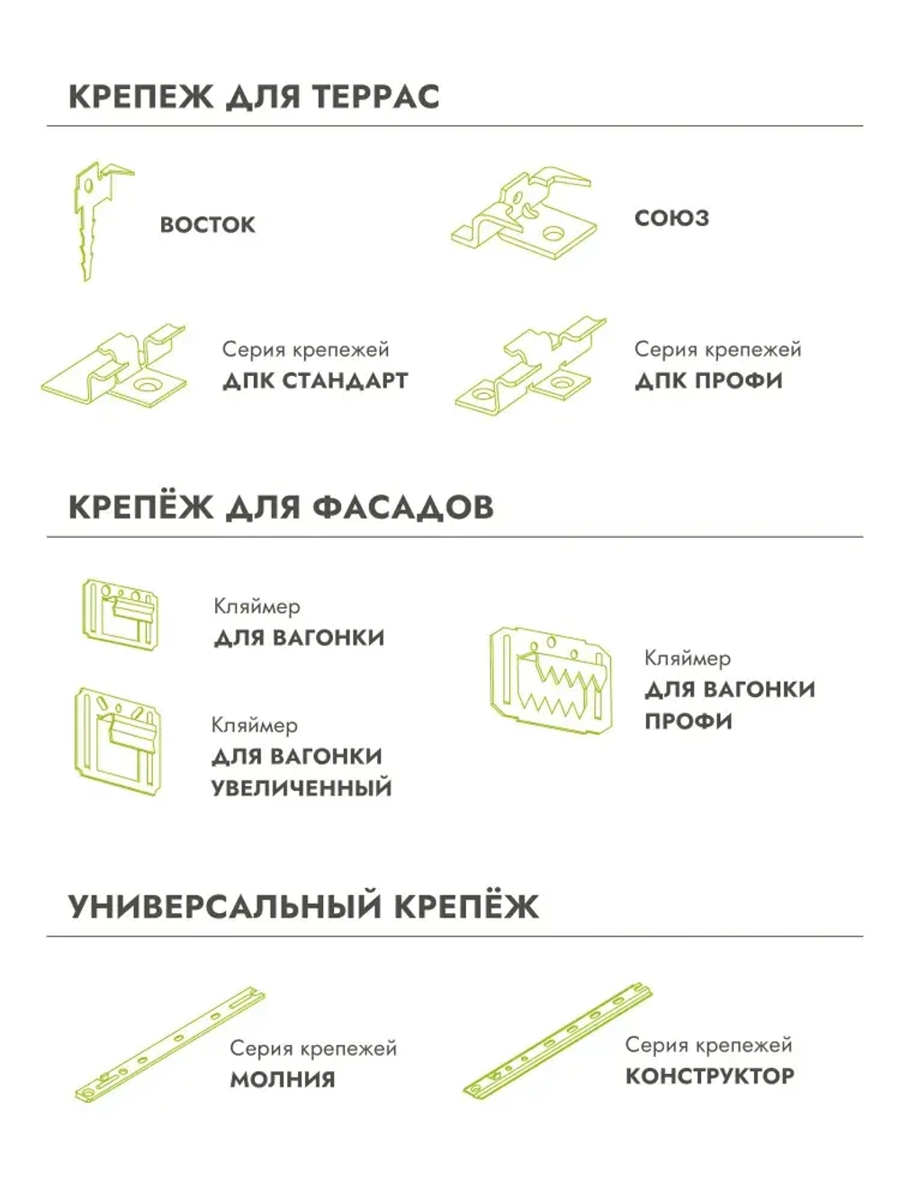 Кляймер для вагонки Осфикс 3мм 100 шт + гвозди
