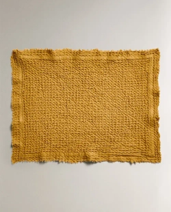 ZARA HOME ХЛОПКОВЫЙ КОВРИК ДЛЯ ВАННОЙ, ГОРЧИЧНЫЙ