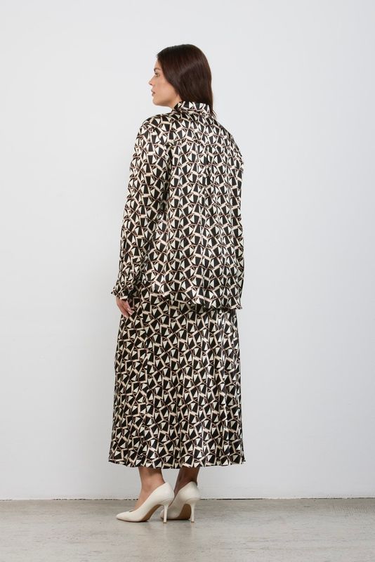 Юбка миди из вискозы, геометричный принт