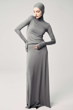 Юбка база прямая серая