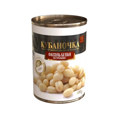 Фасоль белая нат. ж/б 400гр. "Кубаночка" 1/12шт
