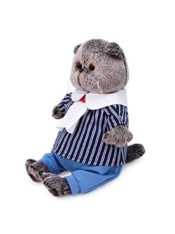 Мягкая игрушка Басик в морском костюме 22 см