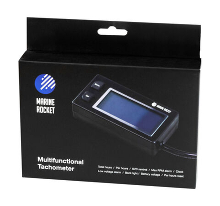 Тахометр универсальный со счетчиком моточасов, вольтметром с подсветкой и сменной батарейкой