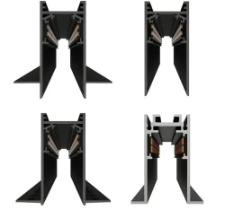 Трековая система освещения для натяжных потолков MAGNETIC S20 48V Чёрный шинопровод алюминиевый четырех-контактный низковольтный 4TRA 57x55x1500mm IP20 1.5 м. торцевые заглушки в комплекте