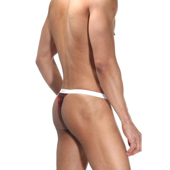 Мужские трусы тонги красные в клетку LaBlinque LB15152