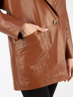 Куртка кожаная удлиненная оверсайз пиджак