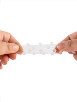 Эластичное эрекционное кольцо с двумя рядами шариков (Цвет: белый)