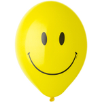 Шар латексный 35см Улыбка (Желтый)