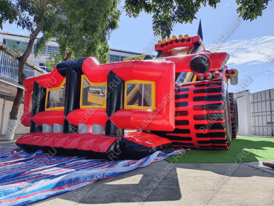 Коммерческий надувной батут "Супер Бульдозер MAX" 15*8*9 м