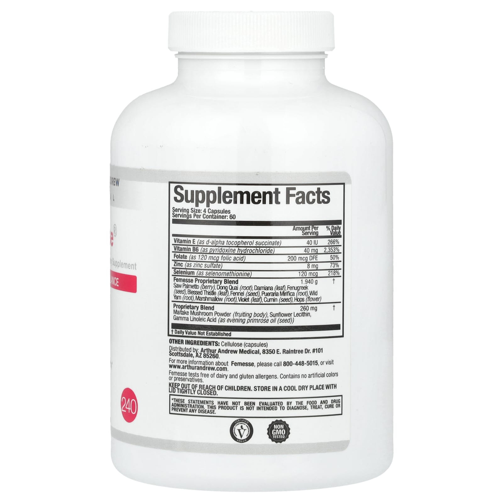 Arthur Andrew Medical, Femesse, для груди и гормонального баланса, 240 капсул