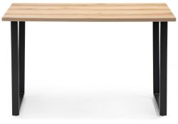 Стол Лота Лофт 120х74х75 25 мм дуб делано светлый / матовый черный