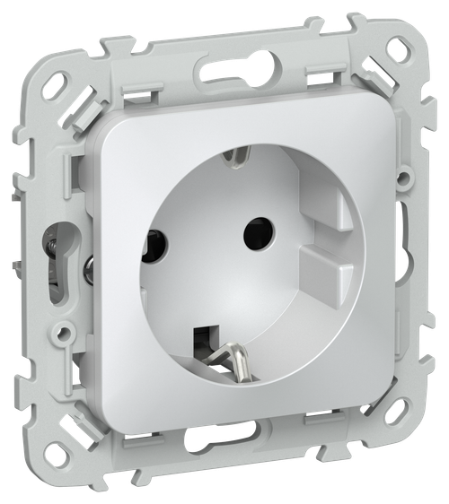FLITE Розетка с заземлением с защитными шторками 16А РСш11-0-ФлЖ жемчуг IEK
