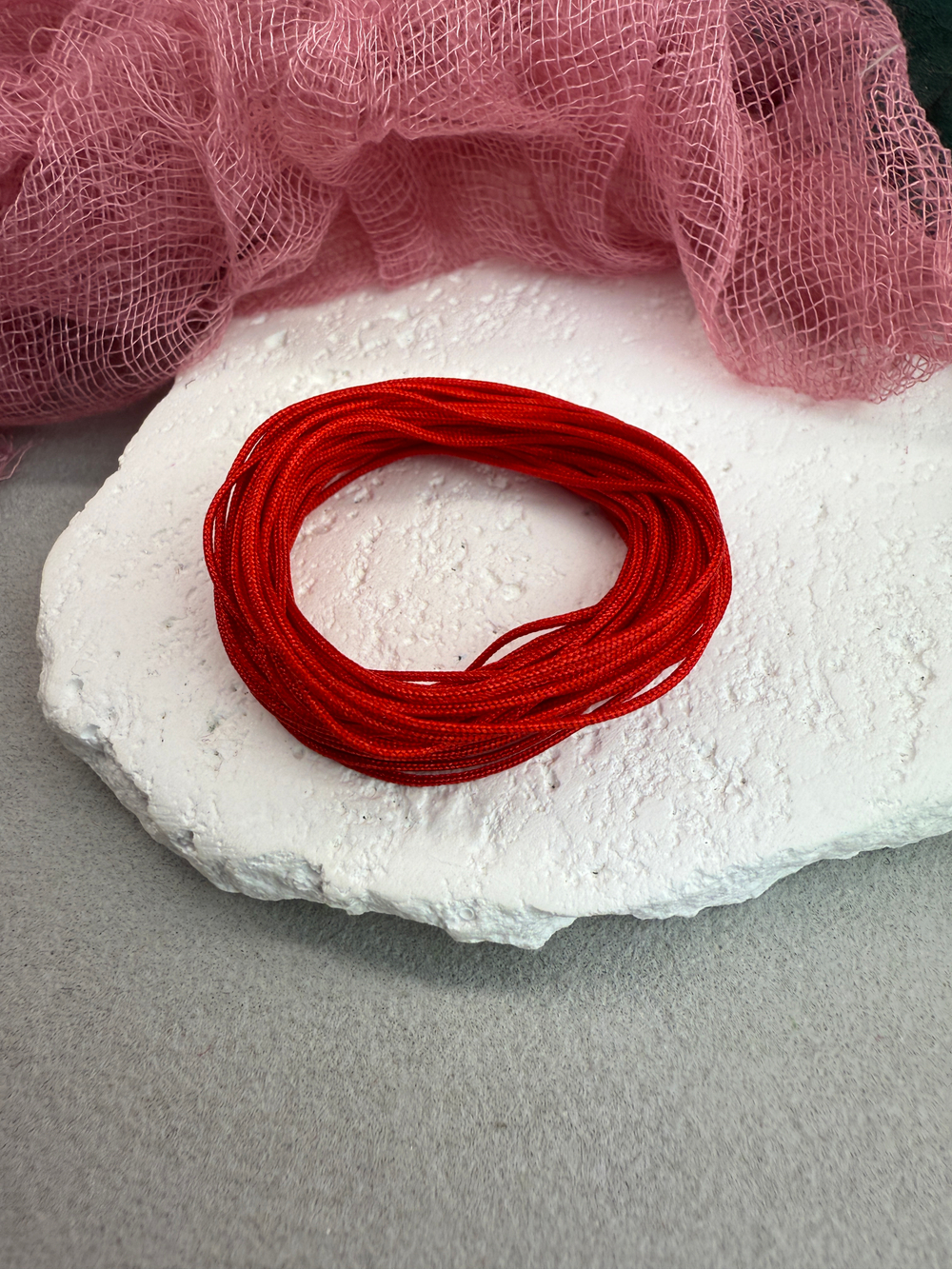 Шнур для плетения браслетов 0,8 мм, Красный (5 м)