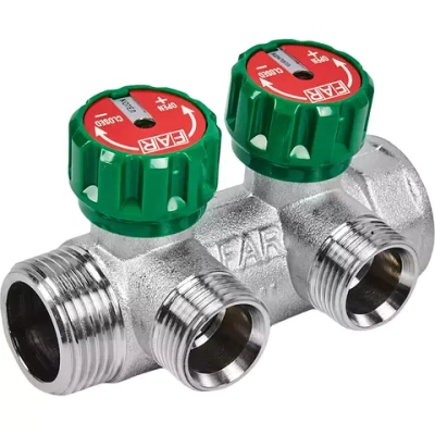 Коллектор FAR на 2 выхода 1"x3/4" латунь