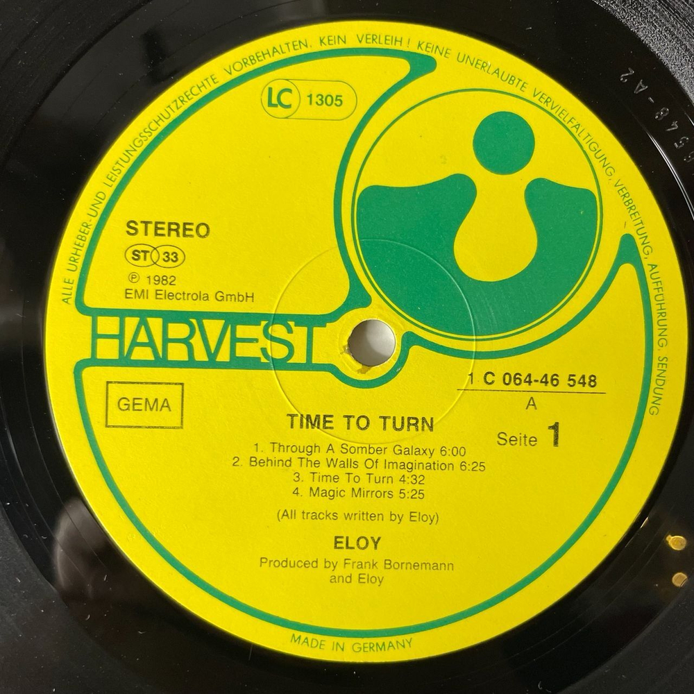 Винтажная виниловая пластинка LP Eloy Time To Turn (Germany 1982) Through A Somber Galaxy