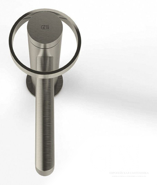 Смеситель для раковины Gessi Anello, низкий, с донным клапаном, цвет Finox Brushed Nickel