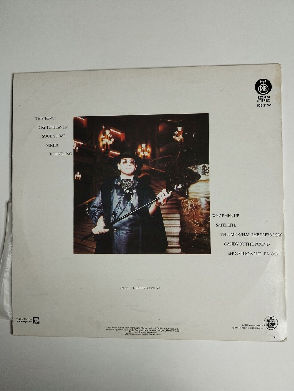 Винтажная виниловая пластинка LP Elton John Ice On Fire (Югославия 1986)