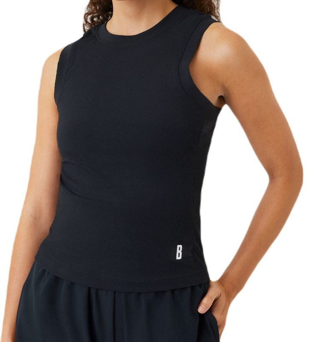 Женский топ теннисный Björn Borg Ace Rib Tank Pocket - black beauty
