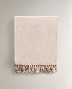 Zara Home - Синель одеяло, светло-бежевый, 140x190 см