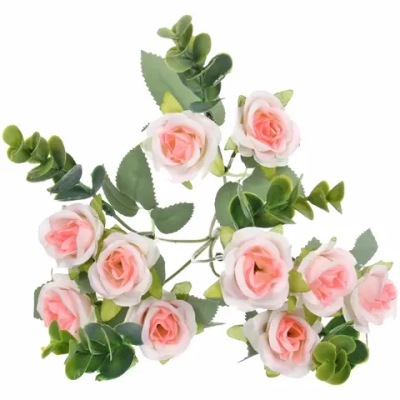 Искусственные цветы «Волшебство лета» 30см Розочки 10 цветков розовые