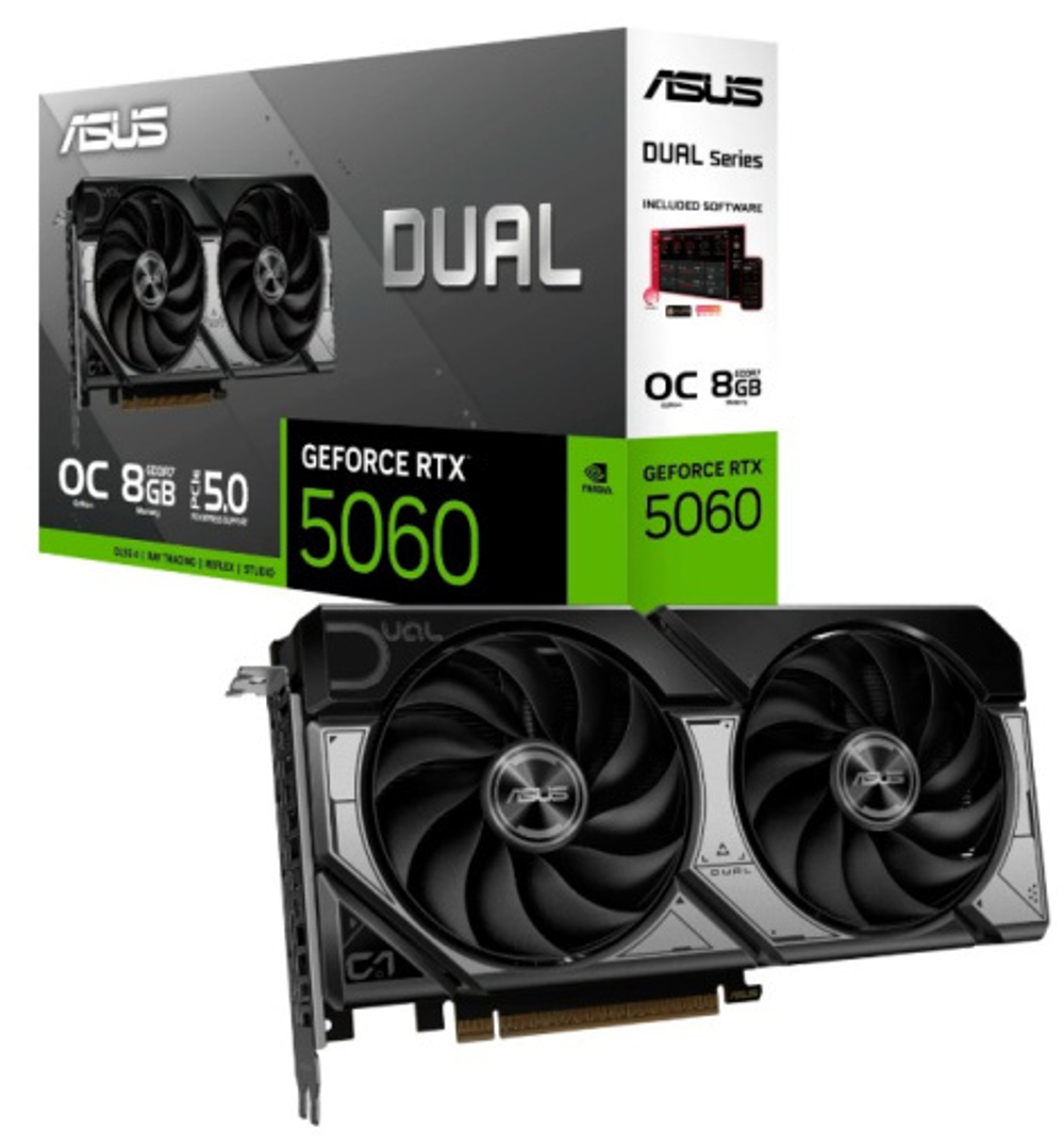 Видеокарта ASUS GeForce RTX 5060 DUAL OC (DUAL-RTX5060-O8G)
