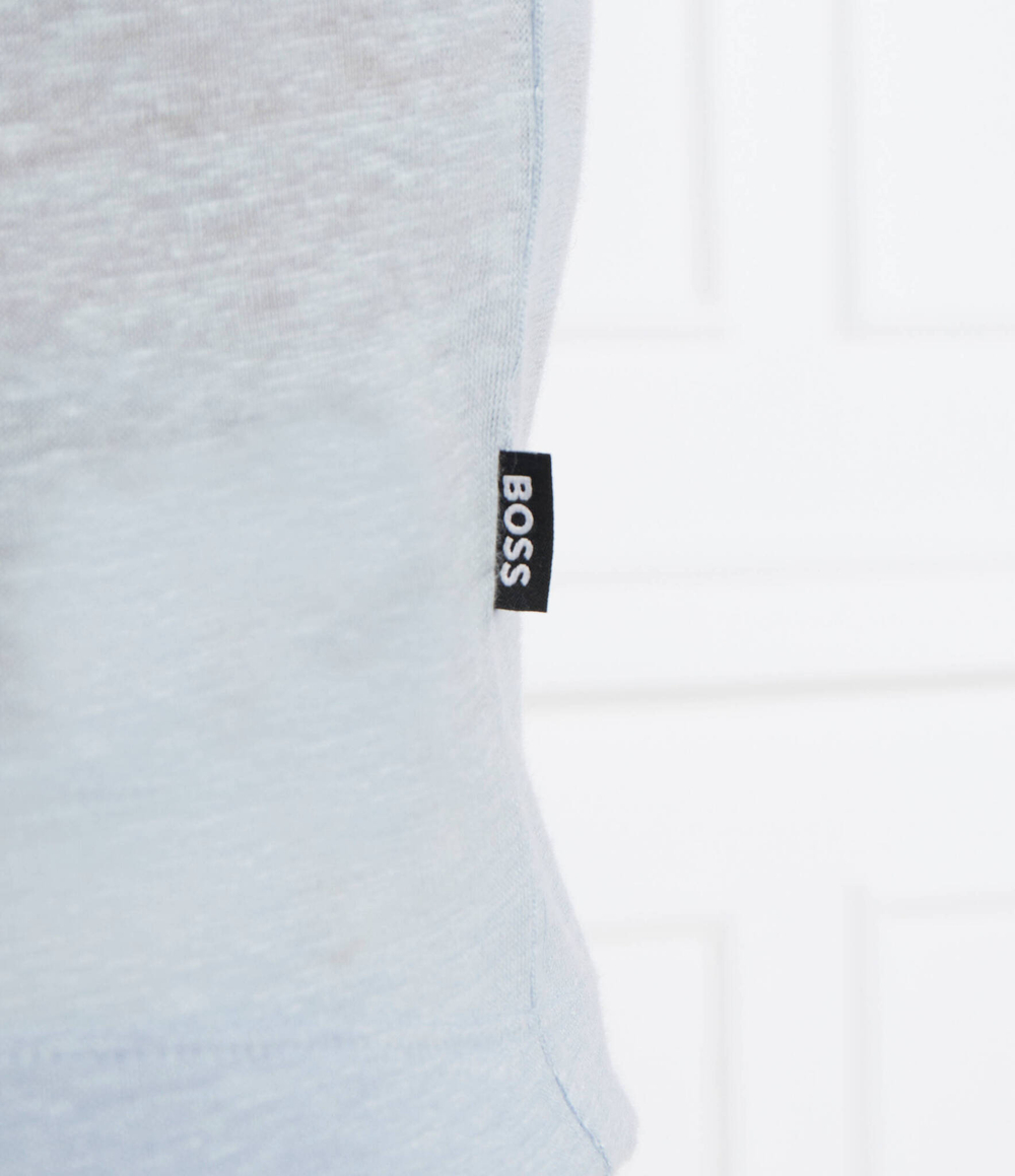 Льняная футболка Tiburt 456 BOSS BLACK - голубой(50511612)