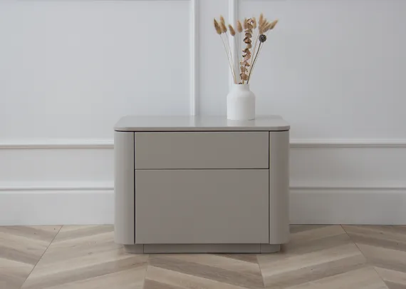 Тумба прикроватная Tammi 2 ящика ширина 50 см (серо-бежевый)