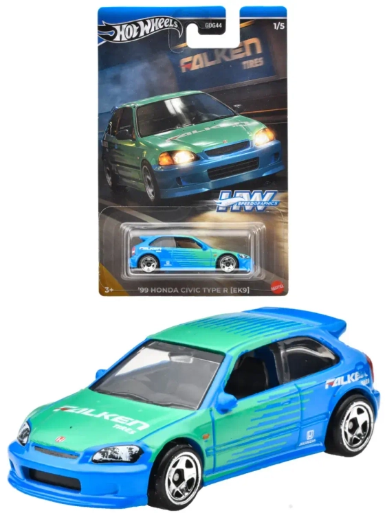 Машинка Хот Вилс Speed Graphics 99 Honda Civic GDG44 HRT09