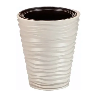 Кашпо ДЮНА D340мм H 385мм,5л со вставкой Кремовый