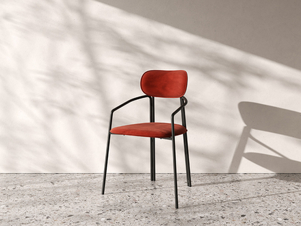 Стул LATITUDE Ror, Round, велюр, черный/темно-красный