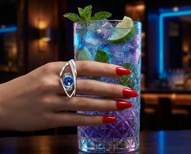 Взгляд с характером: Вечерний коктейль и магия индиго