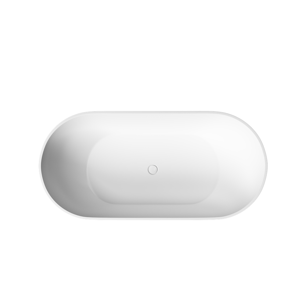 Акриловая ванна Sancos Leaf 1700x800x580 мм, отдельностоящая, овальная, с каркасом, со сливом-переливом, донным клапаном"сlick-сlack", цвет белый матовый, арт. FB20MW