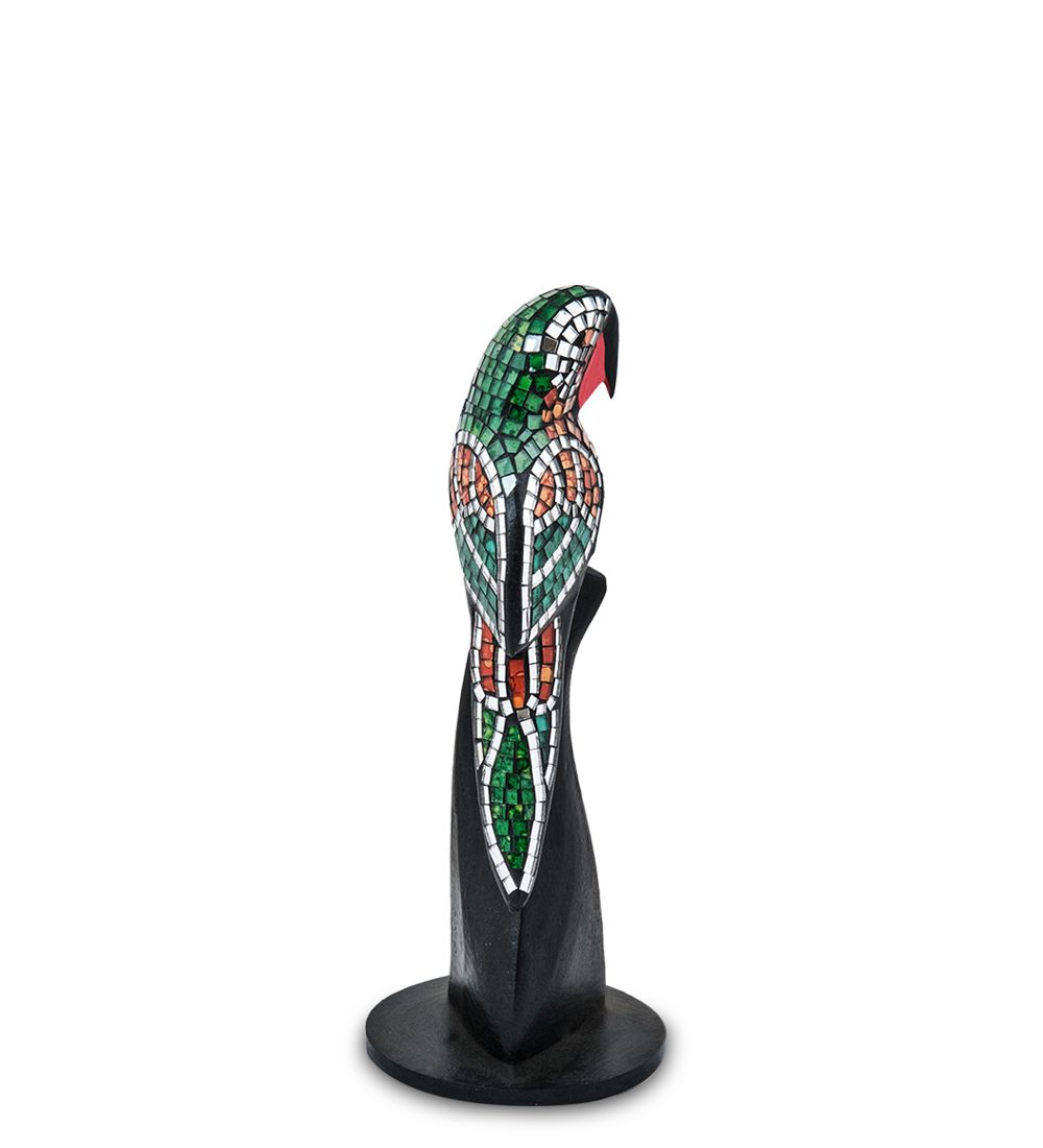 23-028-03 Н-р статуэток из трех «Попугай» дерево+стекл.мозаика (50,40,30 см)