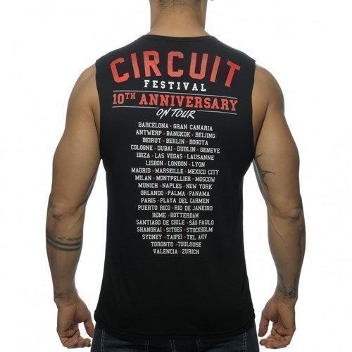 Мужская майка с принтом ADDICTED Черная AD4-M226